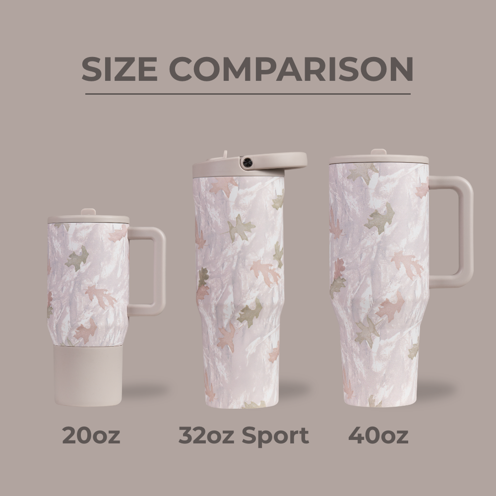 HydroJug Size Comparison – 20oz, 32oz Sport, and 40oz Bottles in Camo