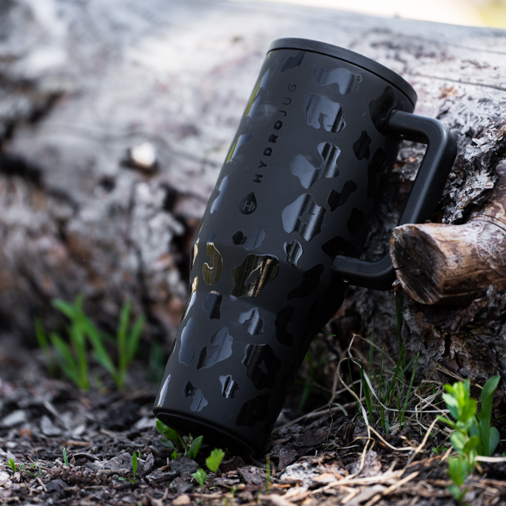 HydroJug Black Leopard Traveler (40oz) with Glossy Pattern