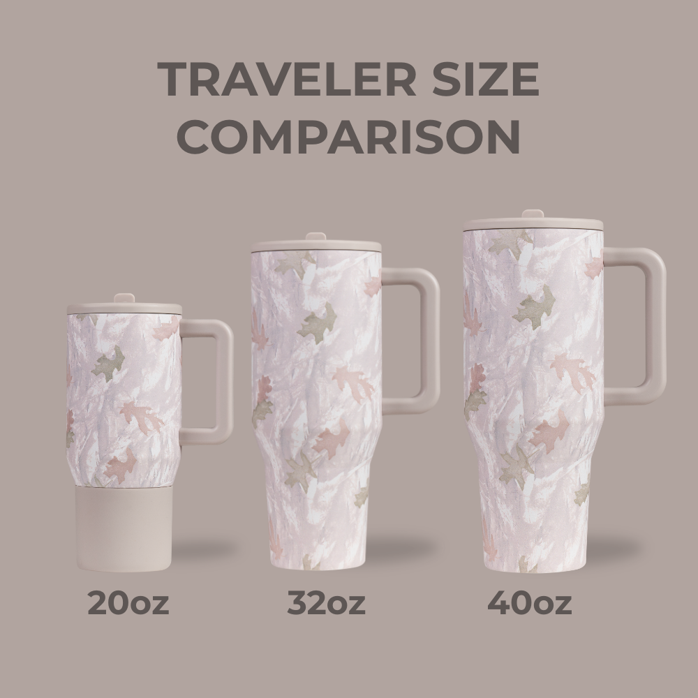 Camo Traveler Size Comparison – 20oz, 32oz, 40oz