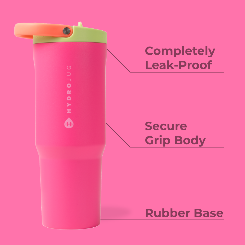 Orchid Sport Bottle 32oz Features – Leak-Proof, Grip Body, Rubber Base