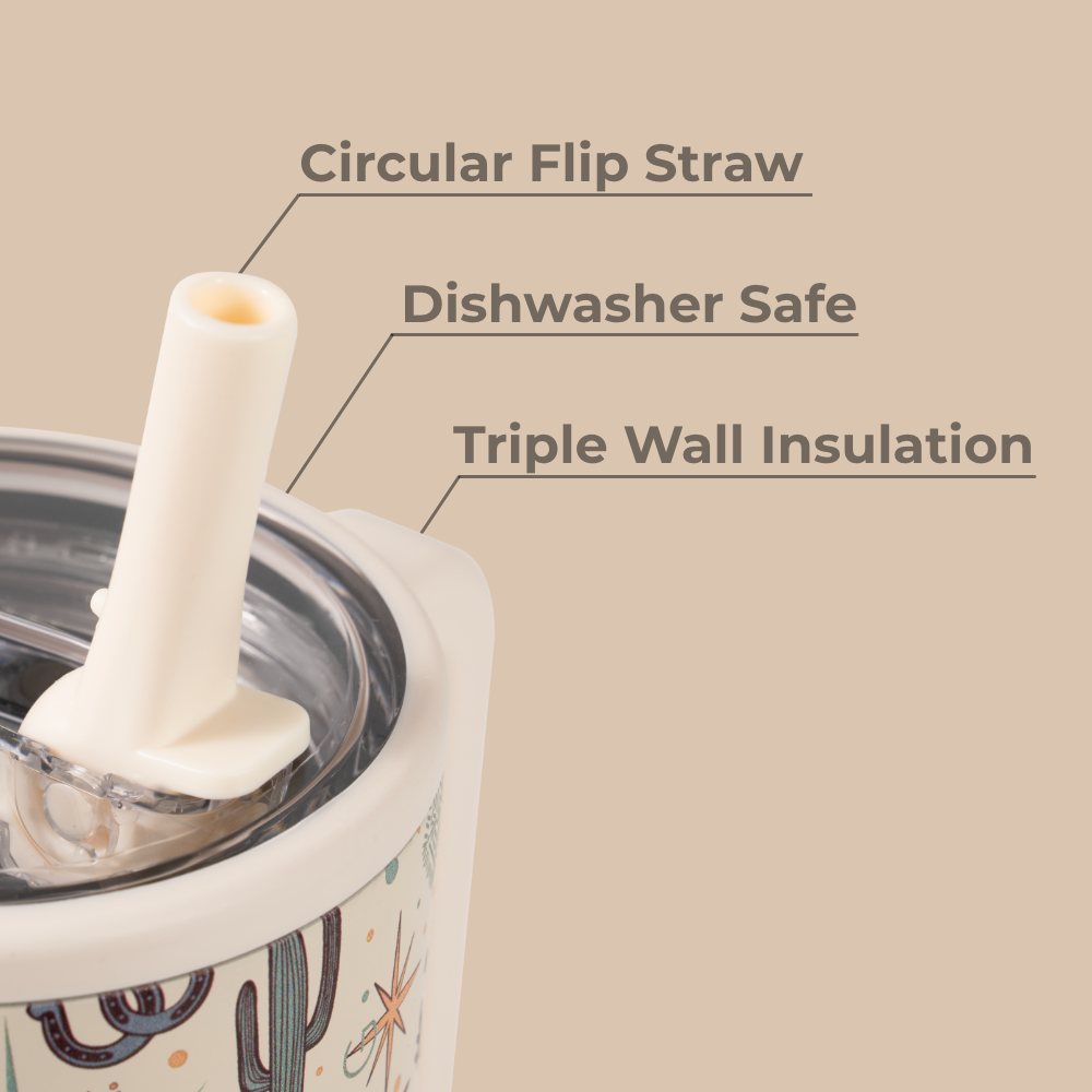 Rodeo Traveler 40oz Features – Flip Straw, Dishwasher Safe, Triple Wall Insulated
