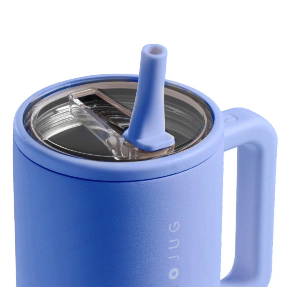 Light Blue Traveler 32oz with Flip Straw and Clear Lid