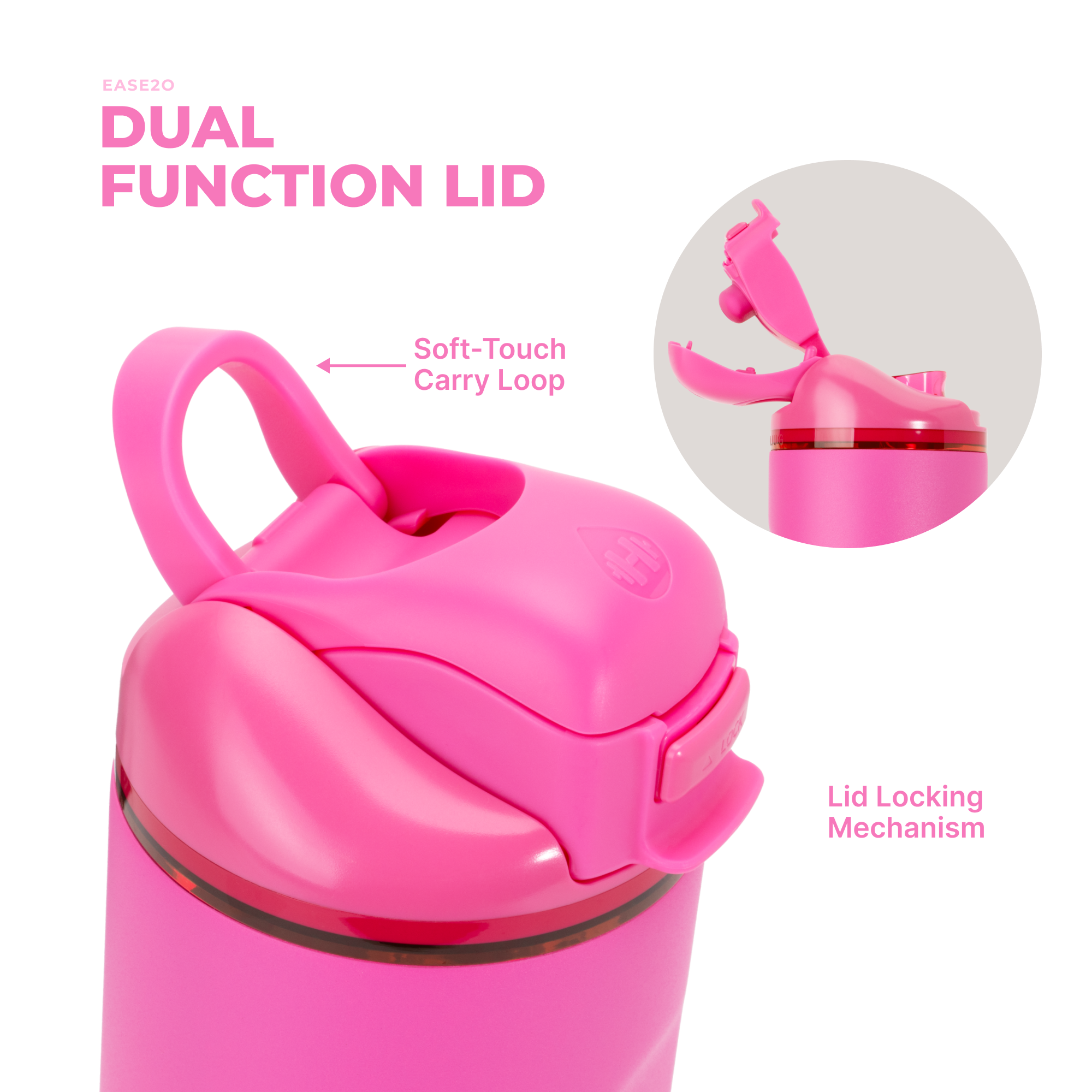 Razzle Ease2o 24oz Dual-Function Lid with Soft-Touch Carry Loop