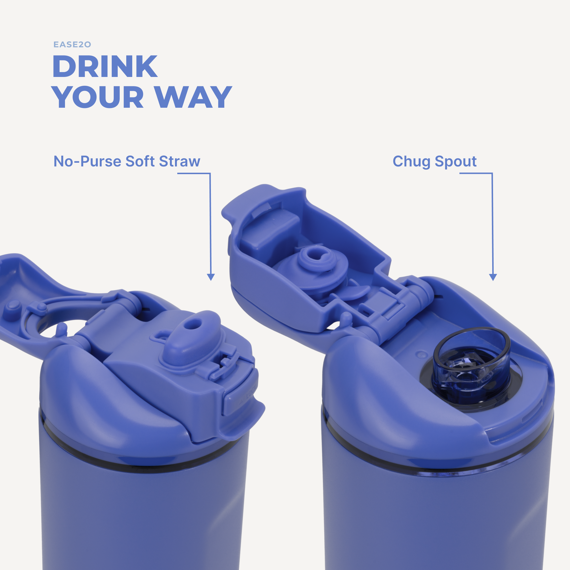 Berry Pop 32oz Ease2o Lid: Soft Straw and Chug Spout Options