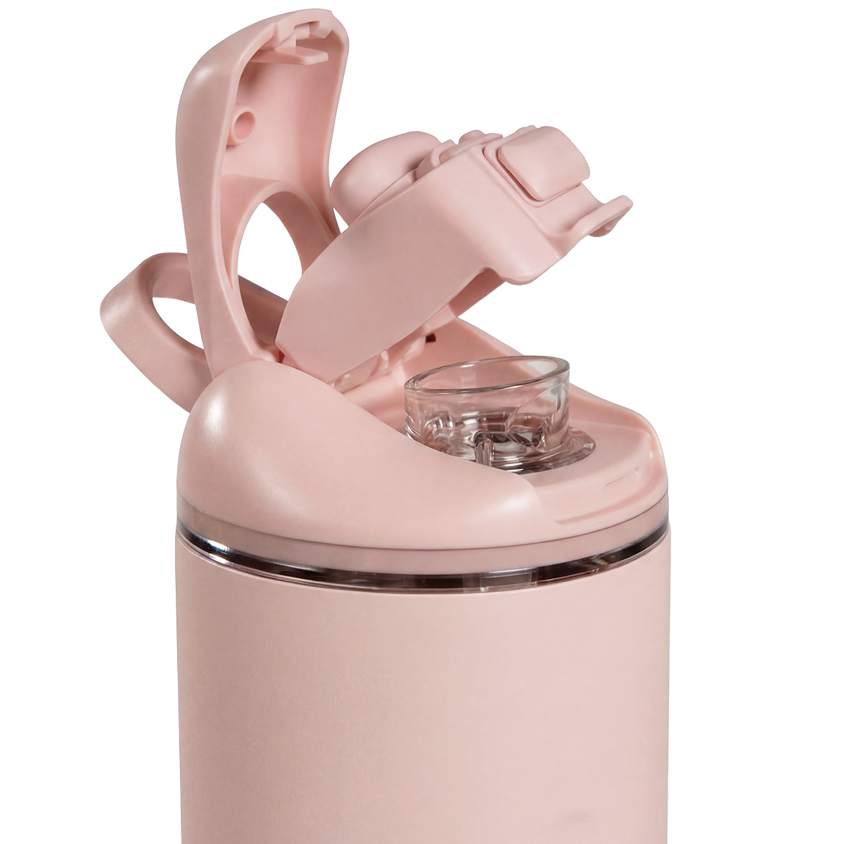 Close-up of HydroJug Ease2o Straw and Chug Lid in Dusty Rose 32oz