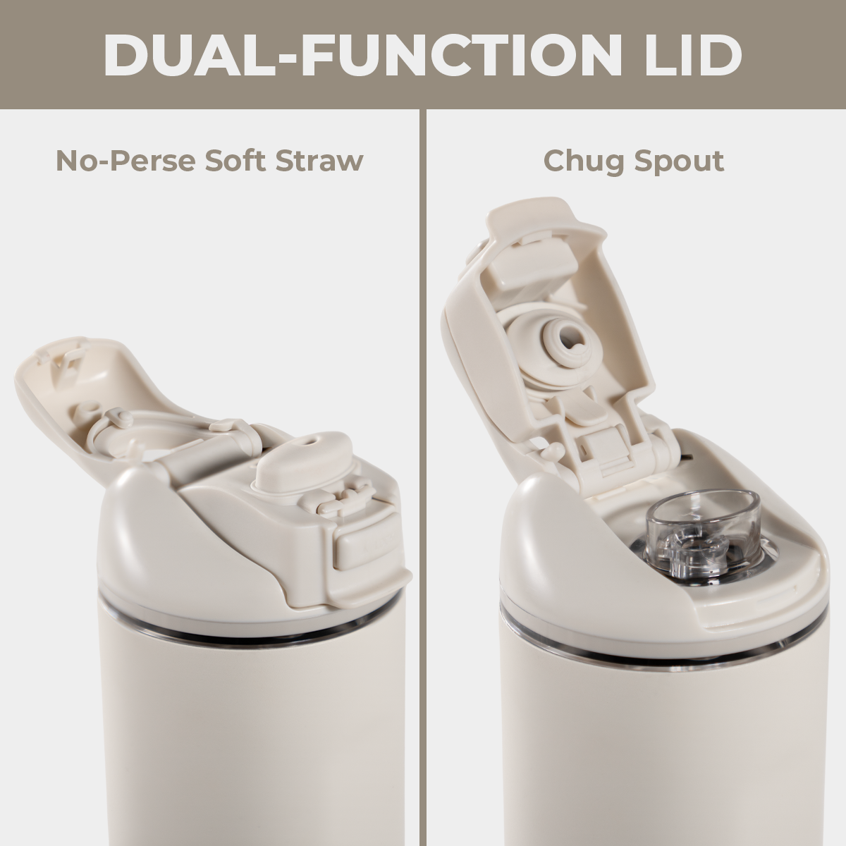 Linen 32oz Ease2o Lid: Soft Straw and Chug Spout Options