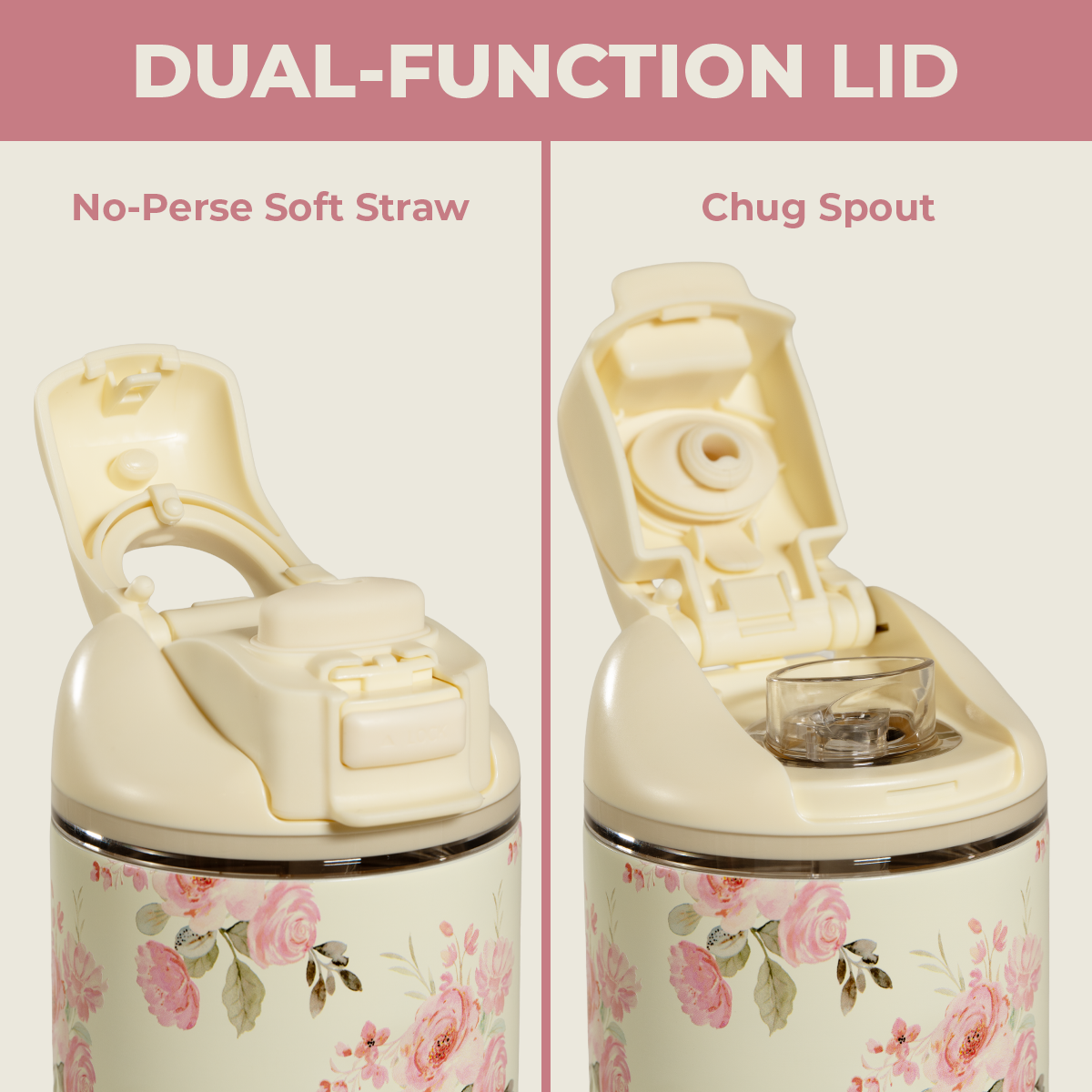 Keepsake 32oz Ease2o Lid: Soft Straw and Chug Spout Options