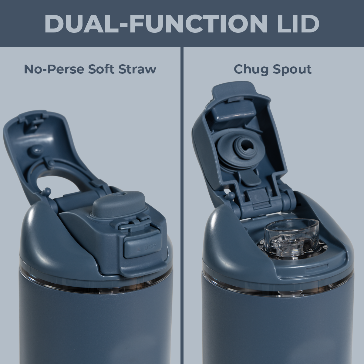 Cascade 40oz Ease2o Lid: Soft Straw and Chug Spout Options