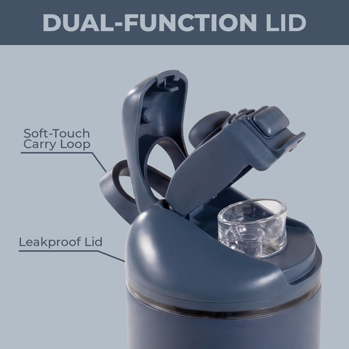 Cascade Ease2o 40oz Dual-Function Lid with Soft-Touch Carry Loop