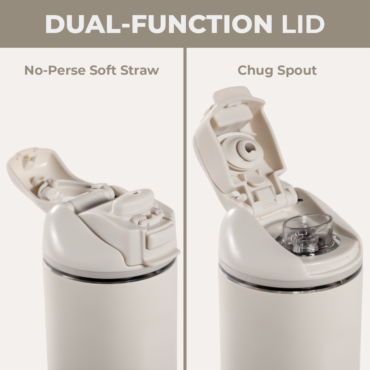 Linen 40oz Ease2o Lid: Soft Straw and Chug Spout Options
