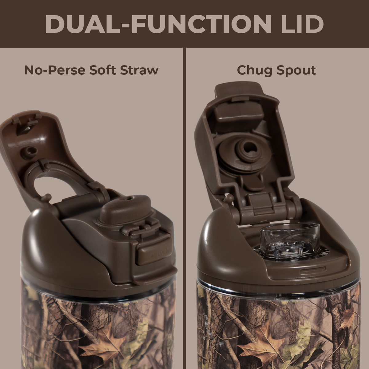 Woodland 40oz Ease2o Lid: Soft Straw and Chug Spout Options