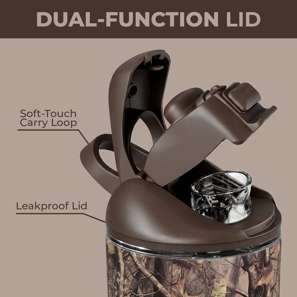 Woodland Ease2o 40oz Dual-Function Lid with Soft-Touch Carry Loop