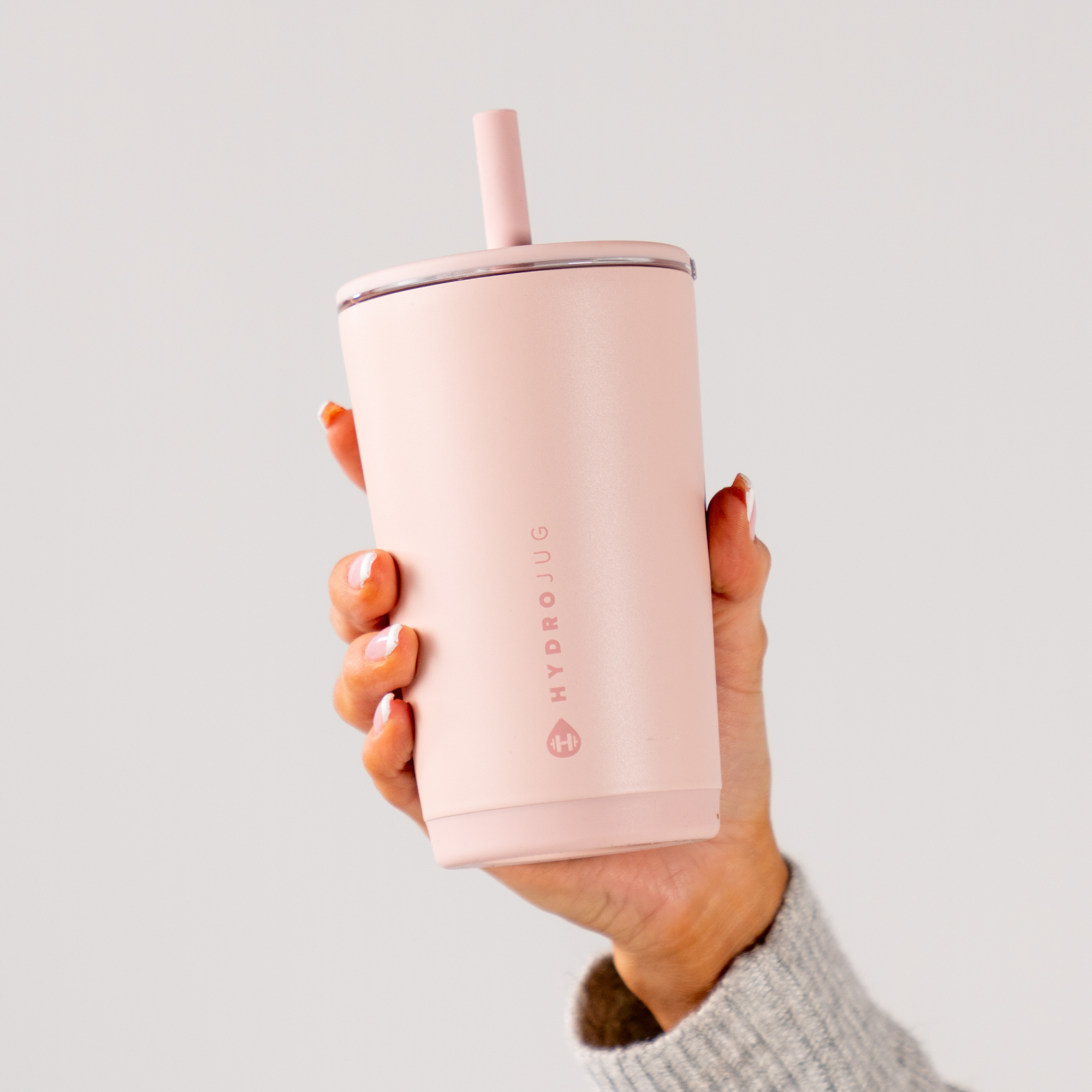 Hand Holding HydroJug Dusty Rose Everyday Tumbler 14oz