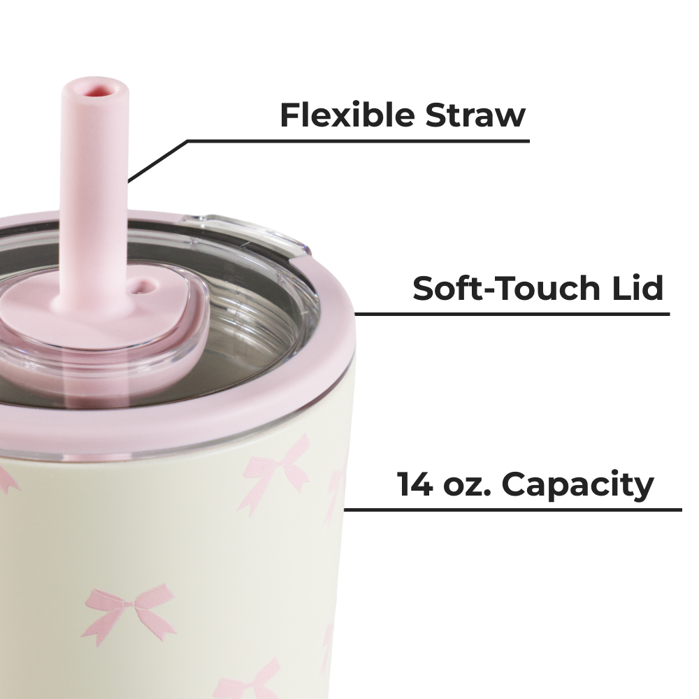 Bows Everyday Tumbler 14oz with Flexible Straw and Soft-Touch Lid