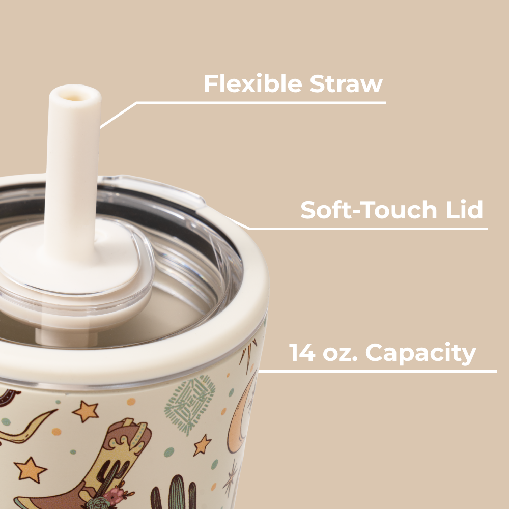 Rodeo Everyday Tumbler 14oz with Flexible Straw and Soft-Touch Lid