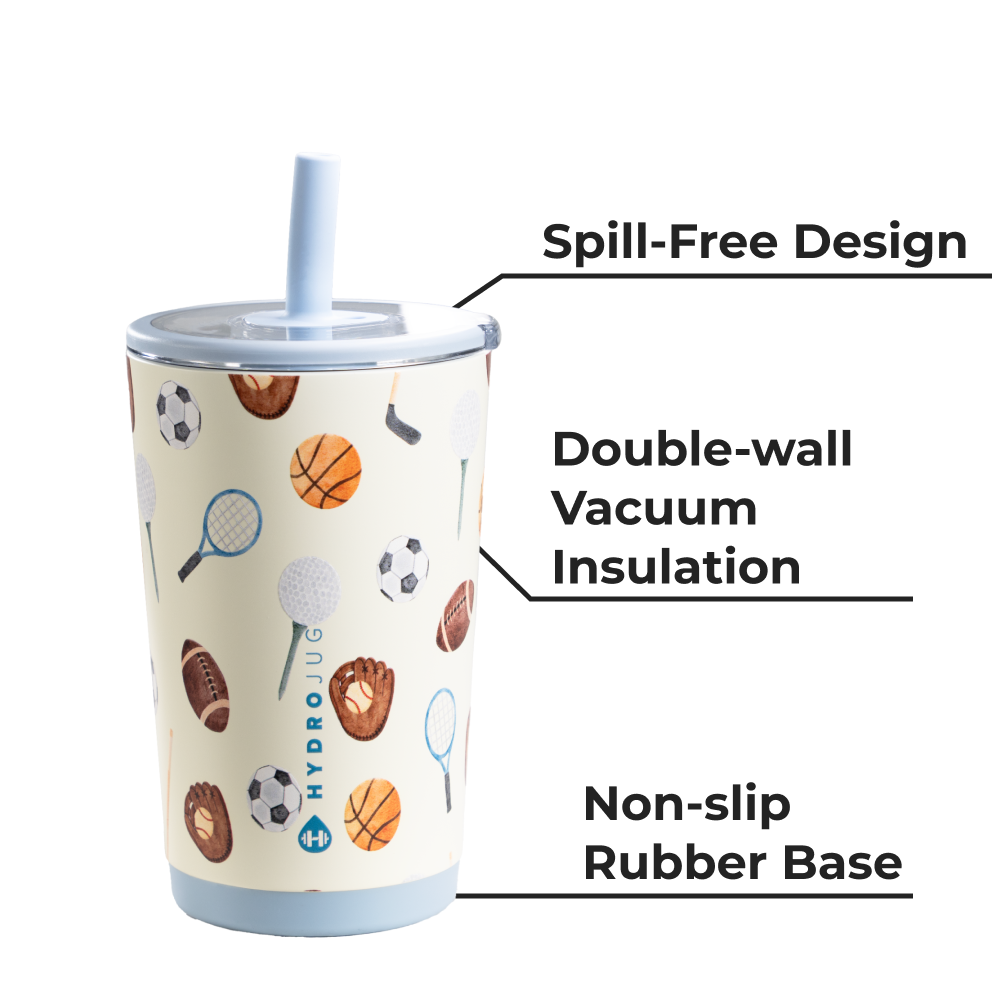 Sports Everyday Tumbler 14oz with Spill-Free Lid, Double-Wall Insulation, and Non-Slip Base