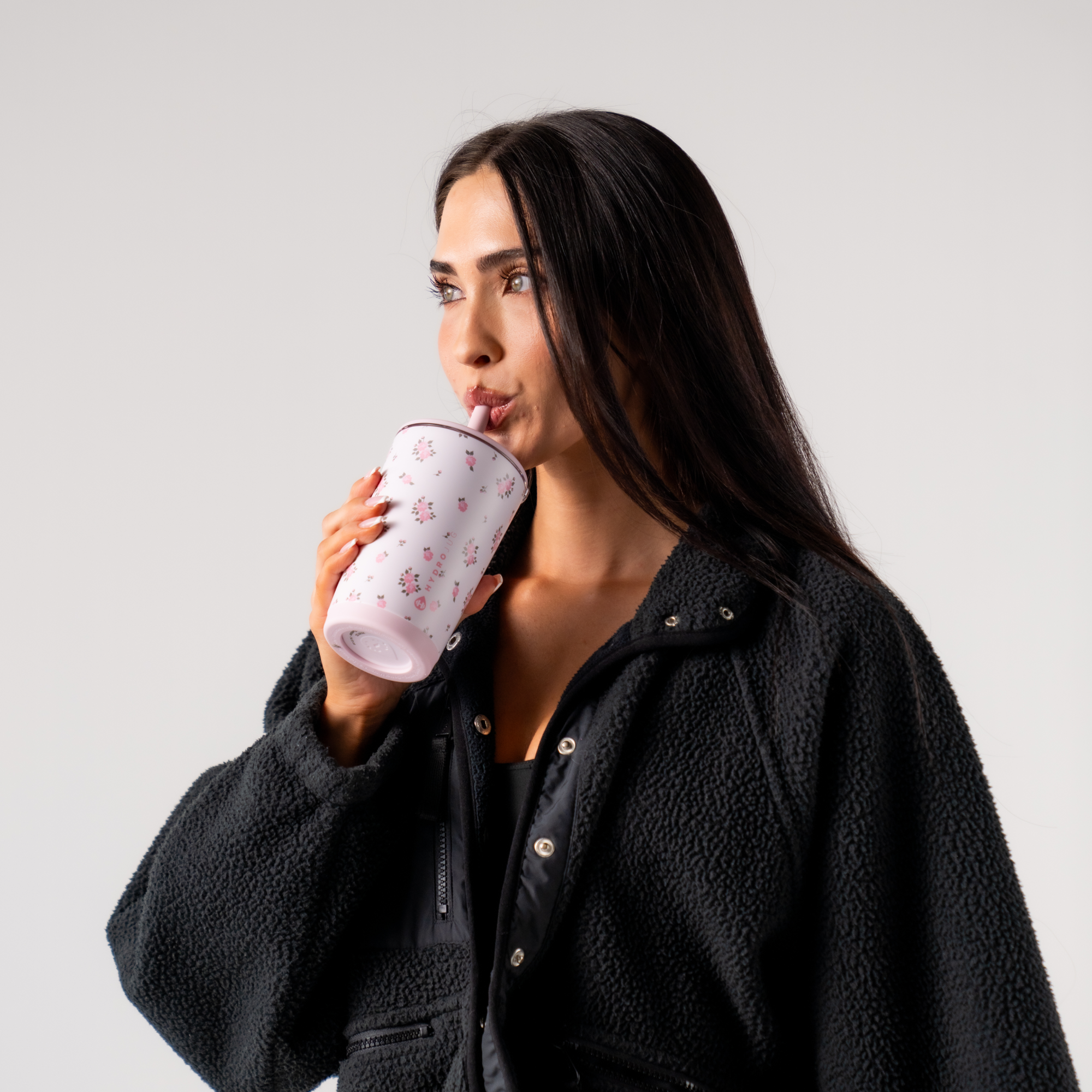 Woman Drinking from Wildrose Everyday Tumbler 14oz