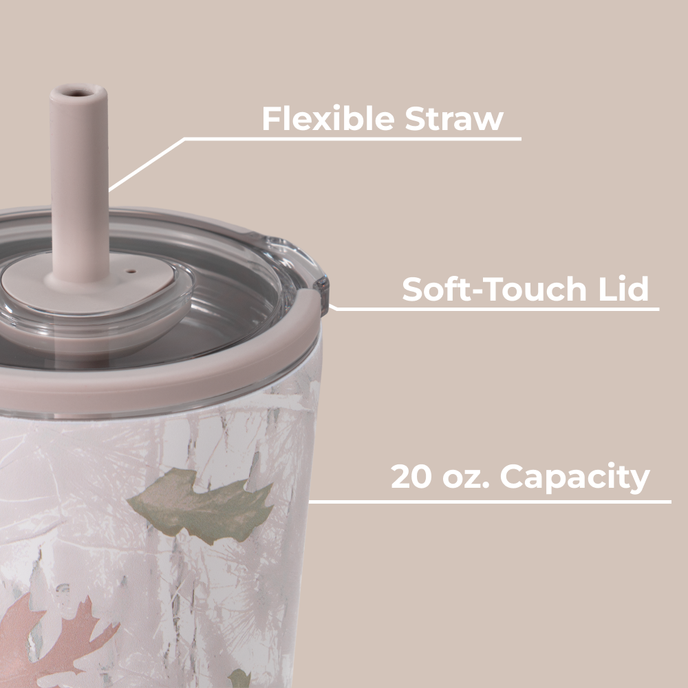 Camo Everyday Tumbler 20oz with Flexible Straw and Soft-Touch Lid