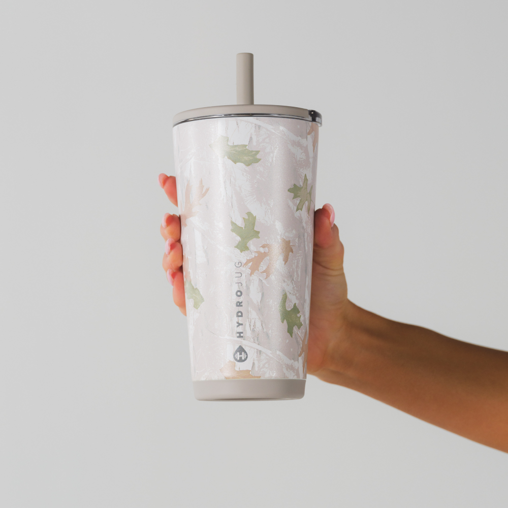 Hand Holding HydroJug Camo Everyday Tumbler 20oz