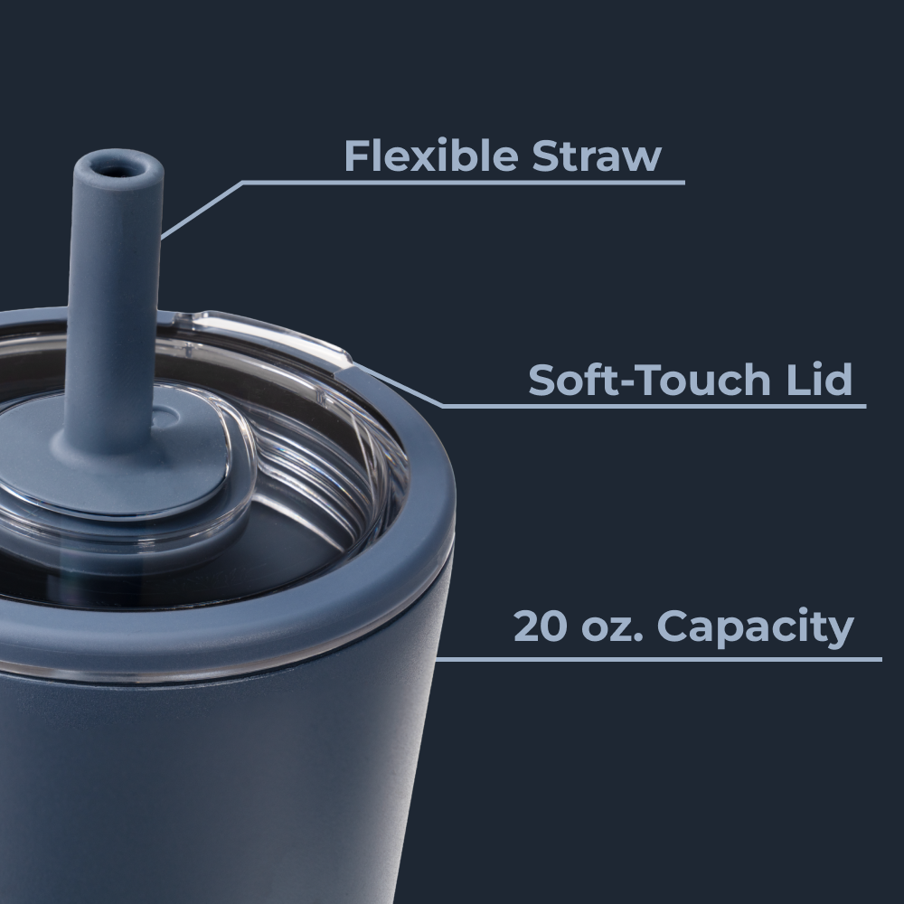 Cascade Everyday Tumbler 20oz with Flexible Straw and Soft-Touch Lid