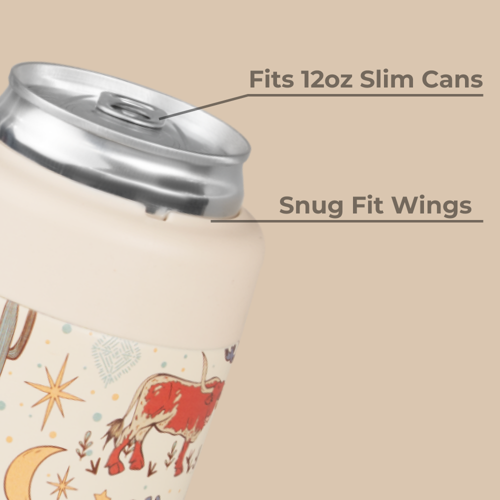 Rodeo Slim Can Cooler 12oz Fits Slim Cans with Snug Wings