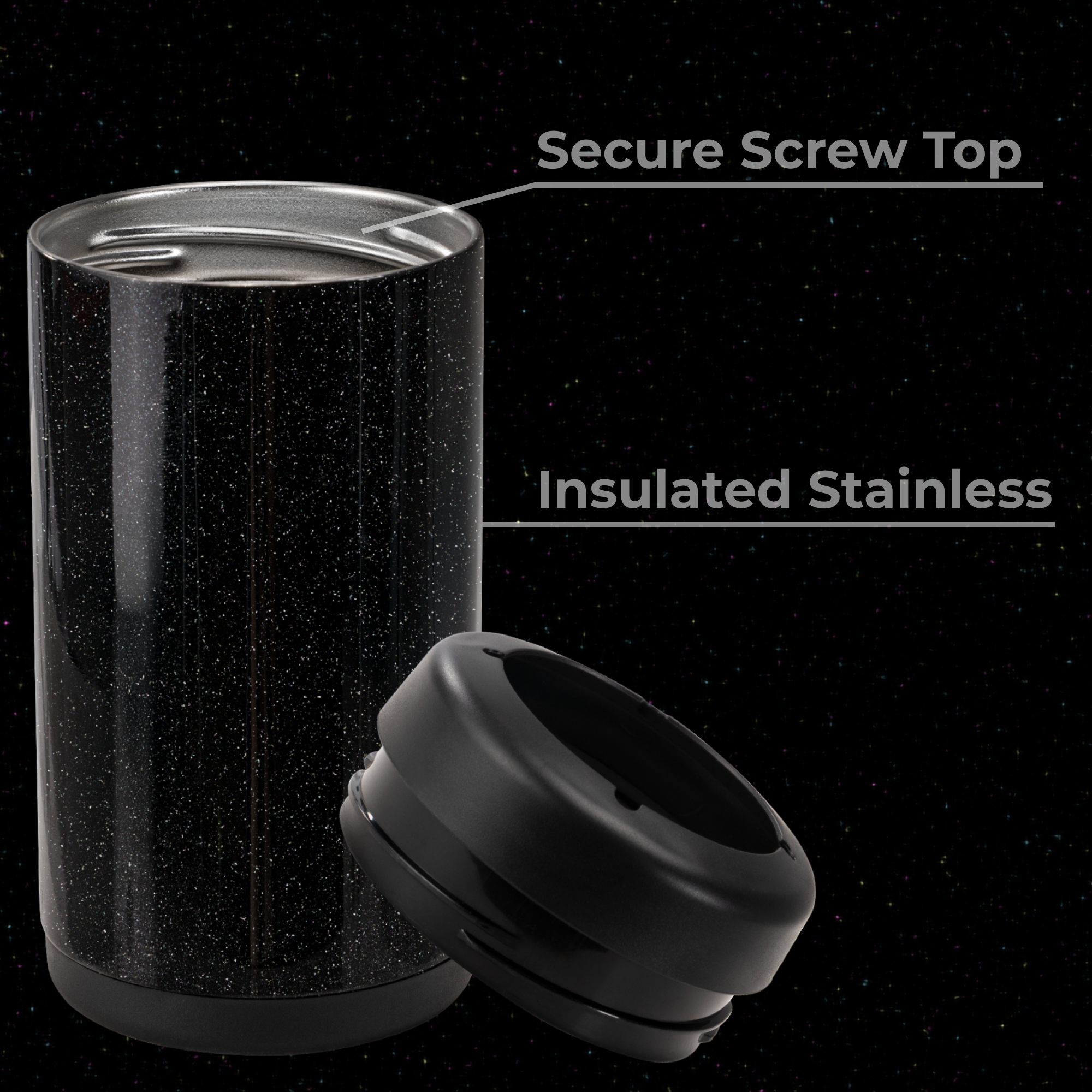 Spellbound Slim Can Cooler 12oz Insulated Stainless with Screw Top