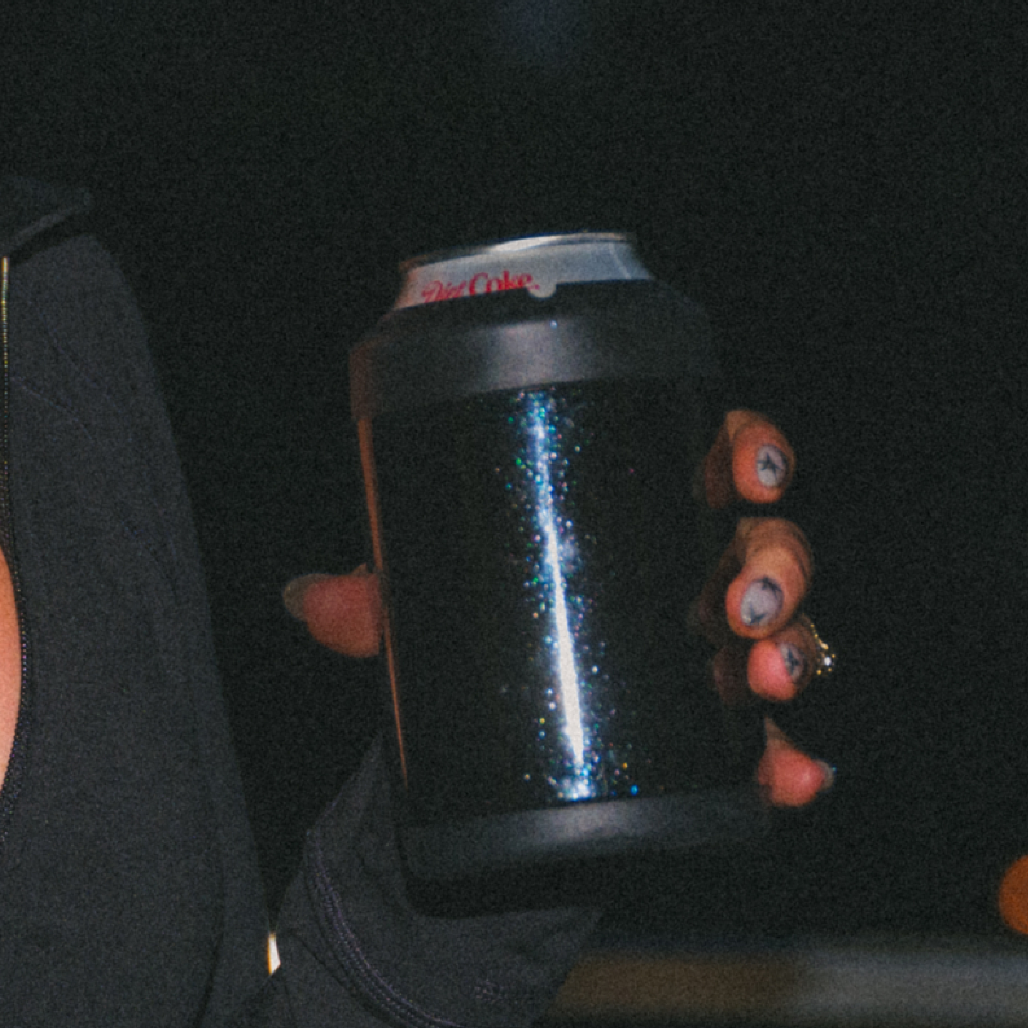 Spellbound Slim Can Cooler 12oz with Black Glitter Design