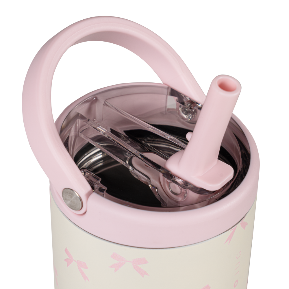 Bows Sport Bottle 14oz with Flip Straw Lid and Handle