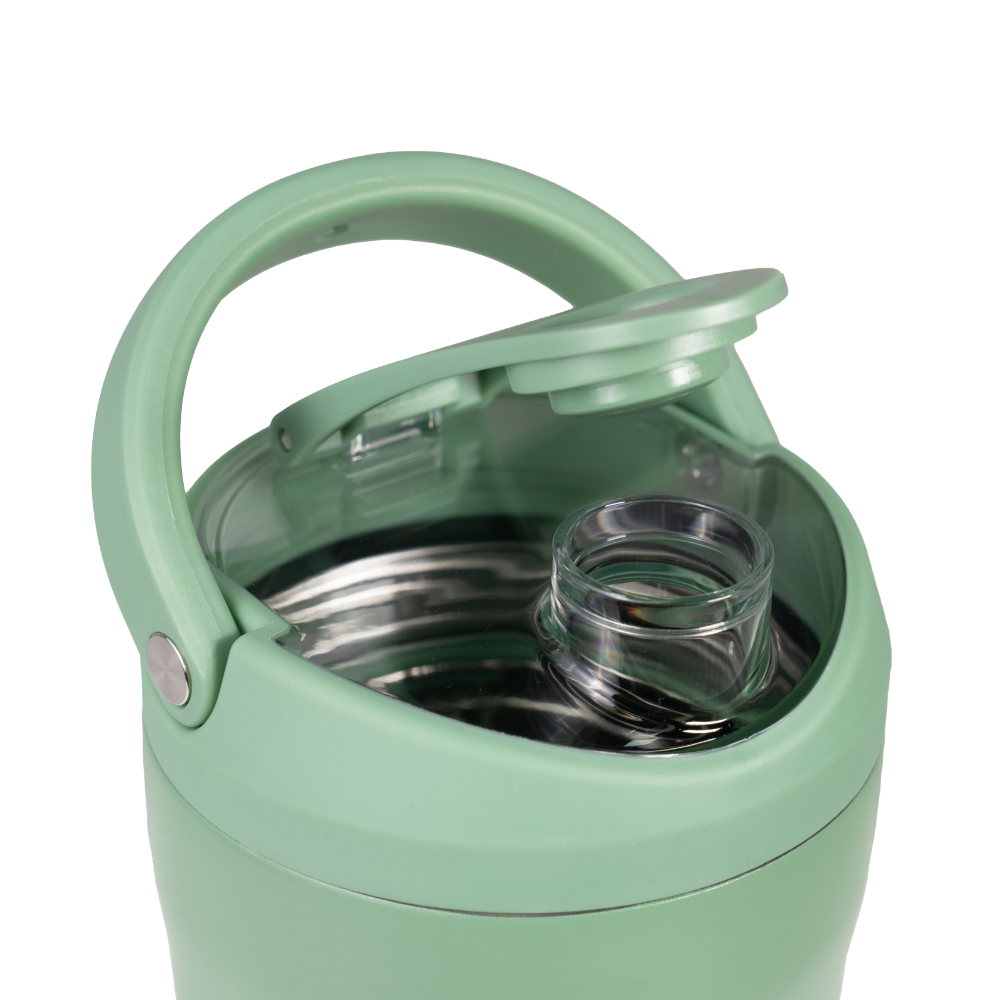 Sage Insulated Shaker 24oz with Open Flip Lid