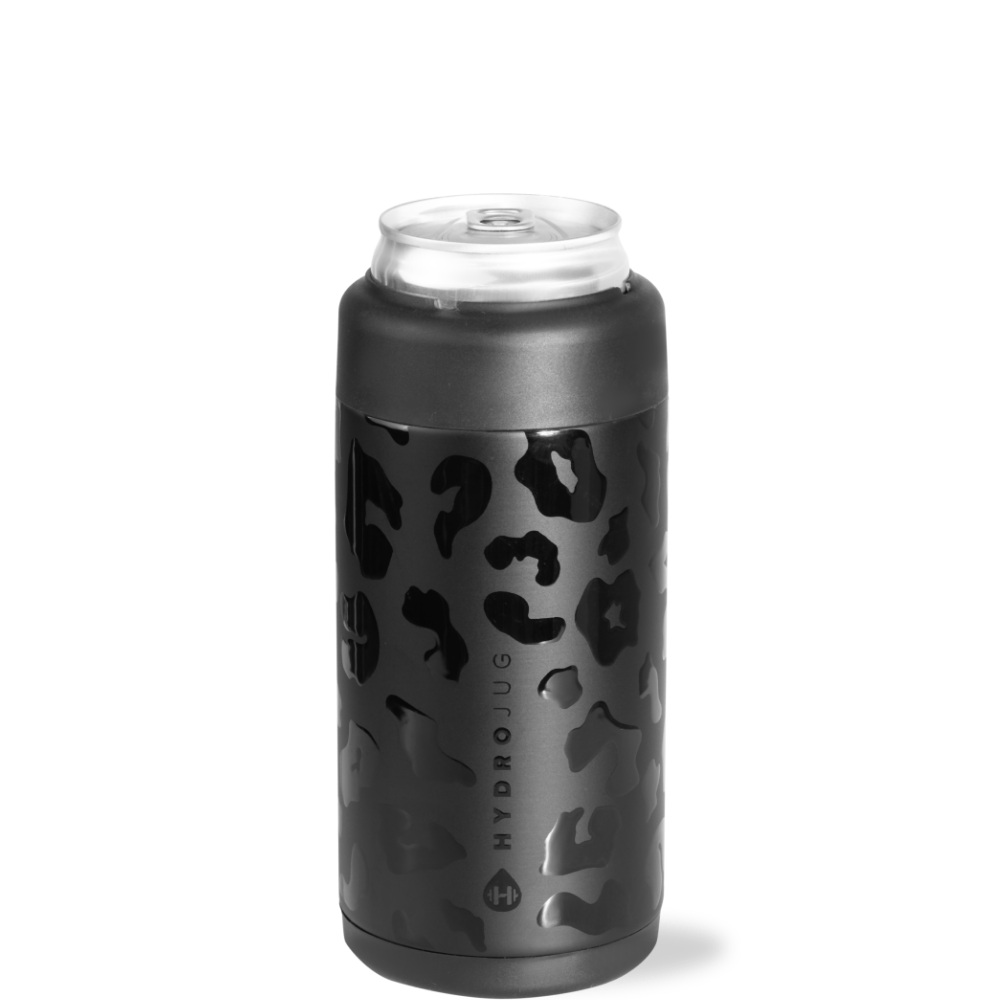 Black Leopard Slim Can Cooler 12oz