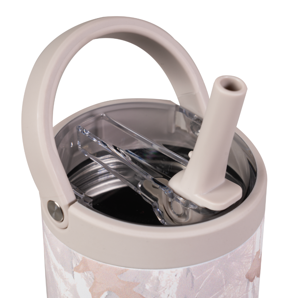 Camo Sport Bottle 20oz with Flip Straw Lid and Handle