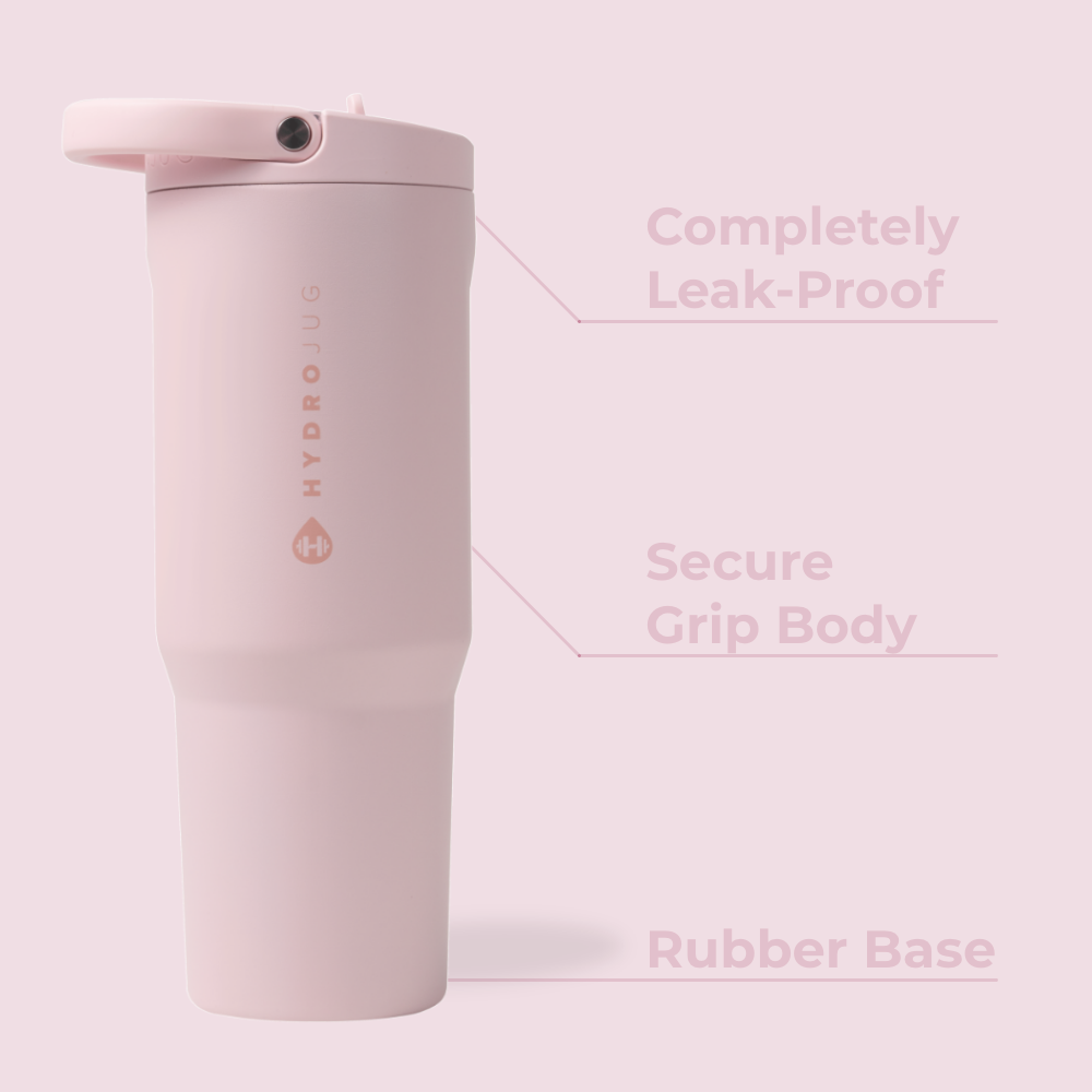 Pink Sand Sport Bottle 40oz Features – Leak-Proof, Grip Body, Rubber Base