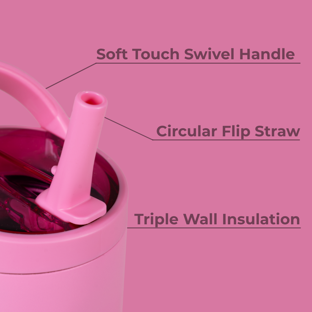 Taffy Sport Bottle 40oz – Swivel Handle, Flip Straw, Triple Wall Insulated