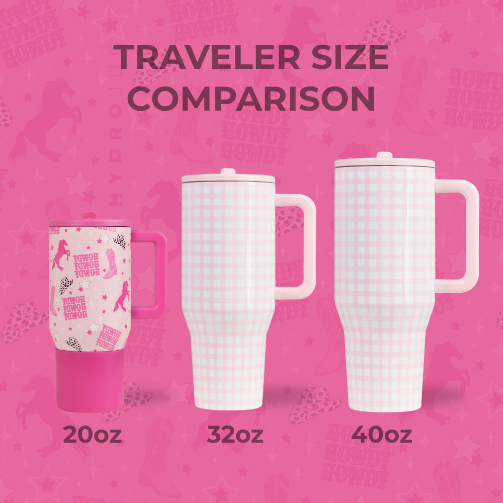 Traveler Size Comparison – 20oz, 32oz, 40oz