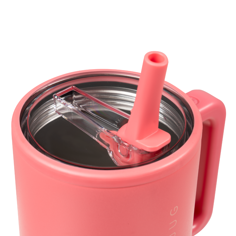 Salmon Traveler 20oz with Flip Straw and Clear Lid