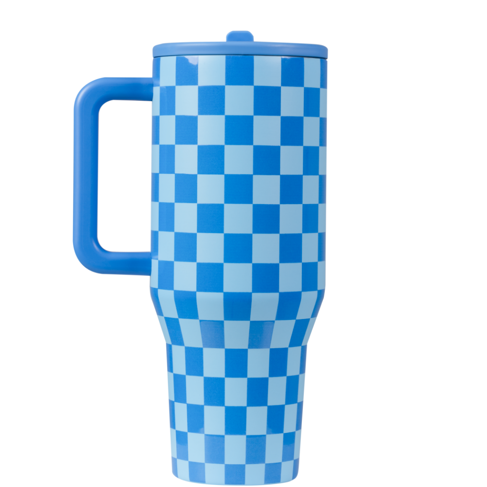 Cobalt Checkers Traveler (32oz)