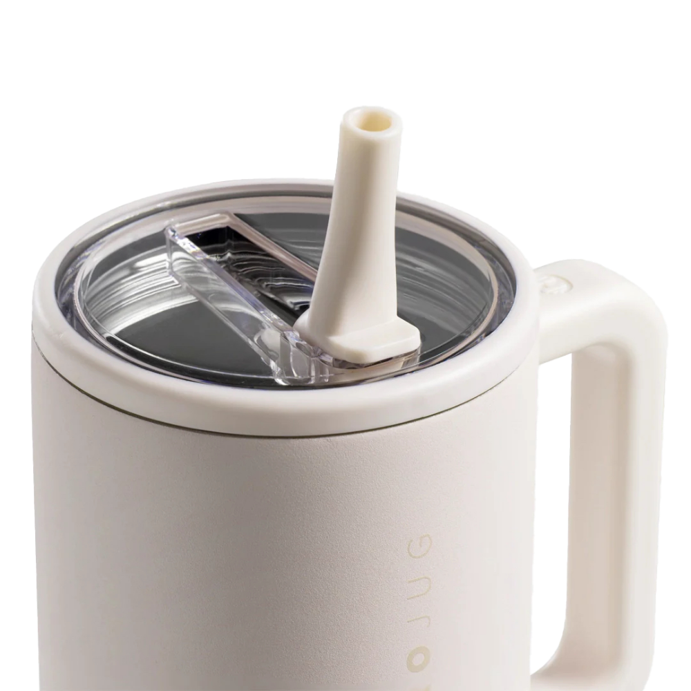 Cream Traveler 40oz with Flip Straw and Clear Lid