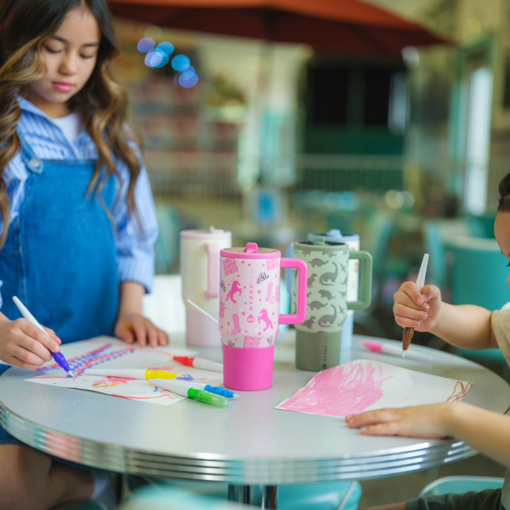 Kids Drawing with HydroJug Traveler 20oz on Table