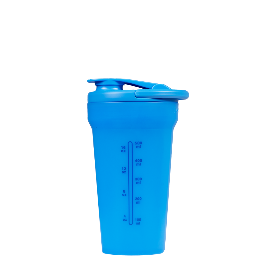 Cobalt Single Wall Shaker 20oz with Measures in oz and ml