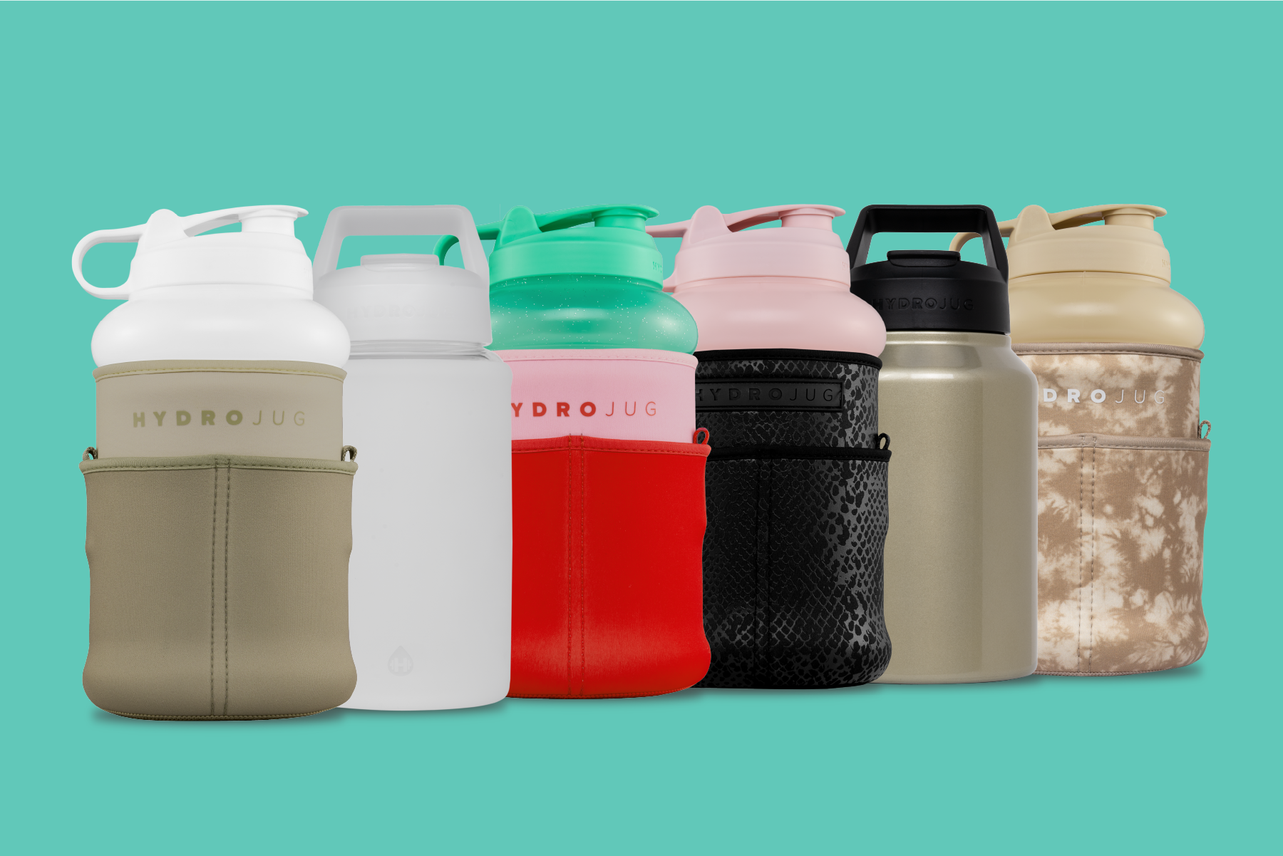 Glass Water Bottle with Silicone Sleeve - HydroJug