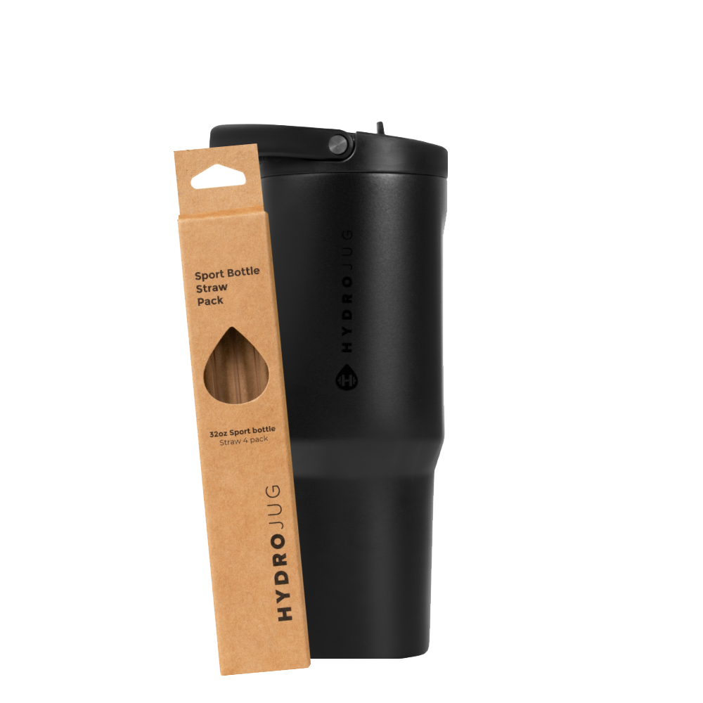 Black Sport 32oz + Replacement Straw Pack Bundle