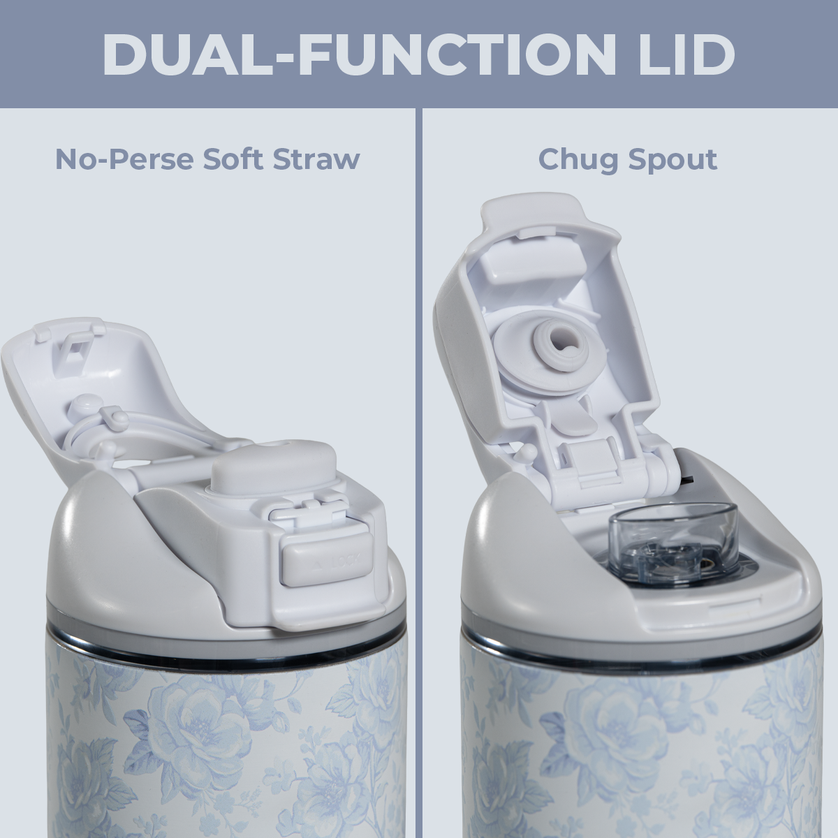Cherish 24oz Ease2o Lid: Soft Straw and Chug Spout Options
