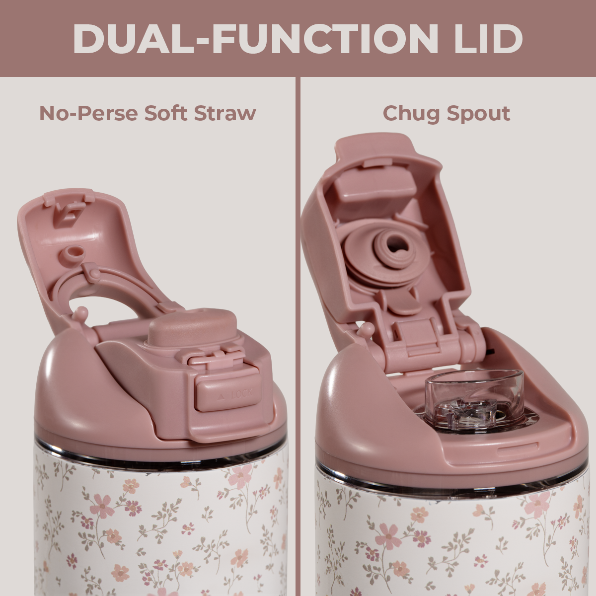 Magnolia 24oz Ease2o Lid: Soft Straw and Chug Spout Options