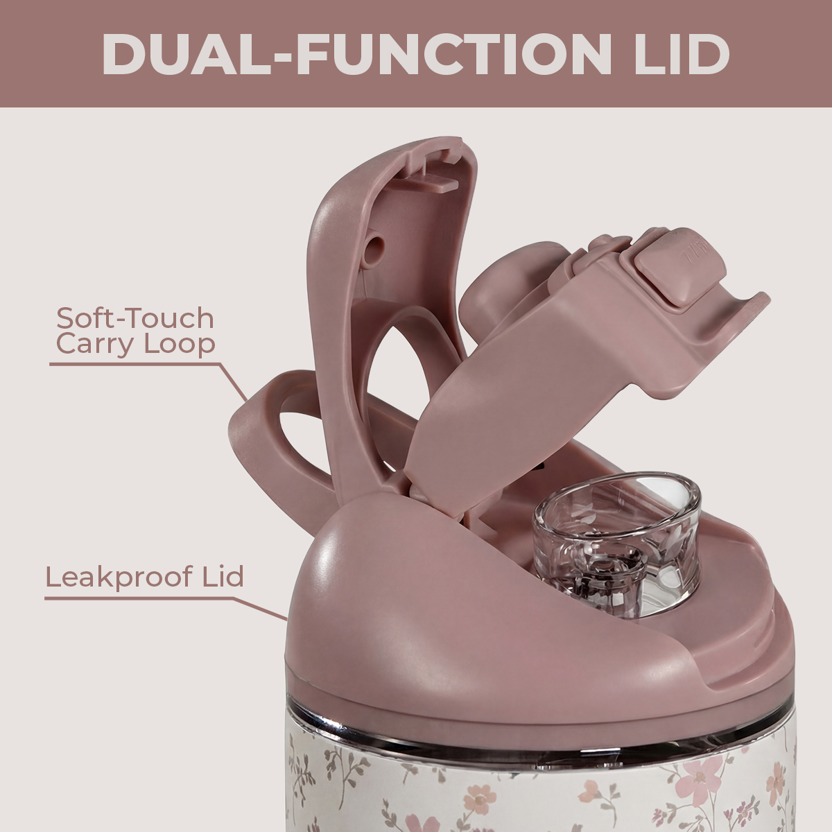 Magnolia Ease2o 24oz Dual-Function Lid with Soft-Touch Carry Loop 