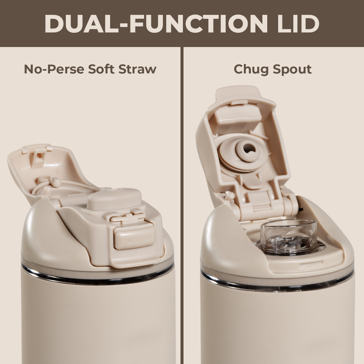 Dune 32oz Ease2o Lid: Soft Straw and Chug Spout Options