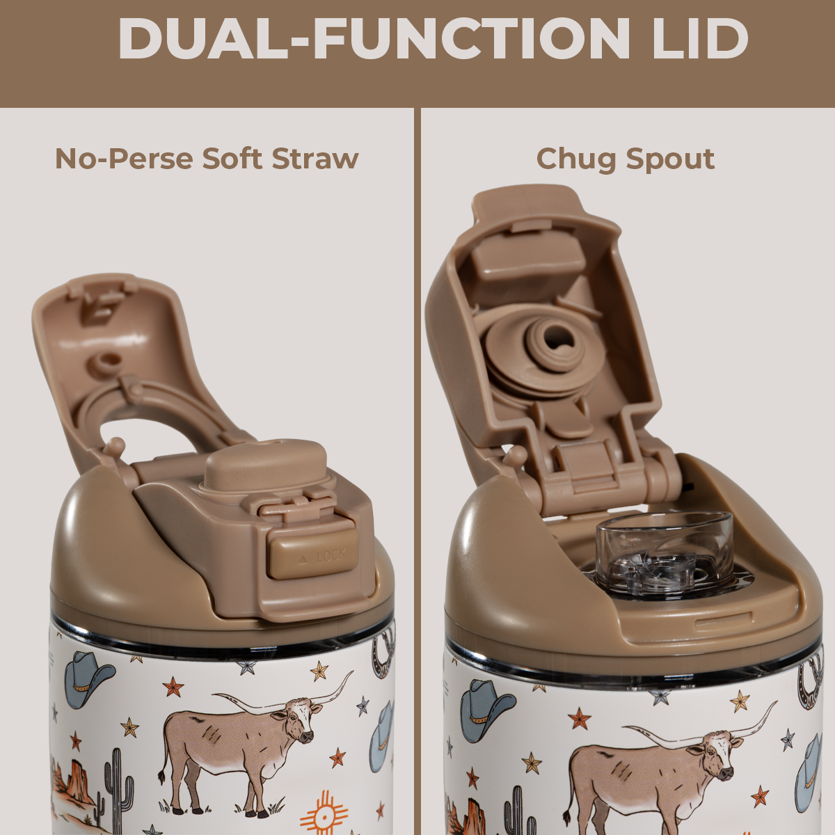 Mesa 32oz Ease2o Lid: Soft Straw and Chug Spout Options