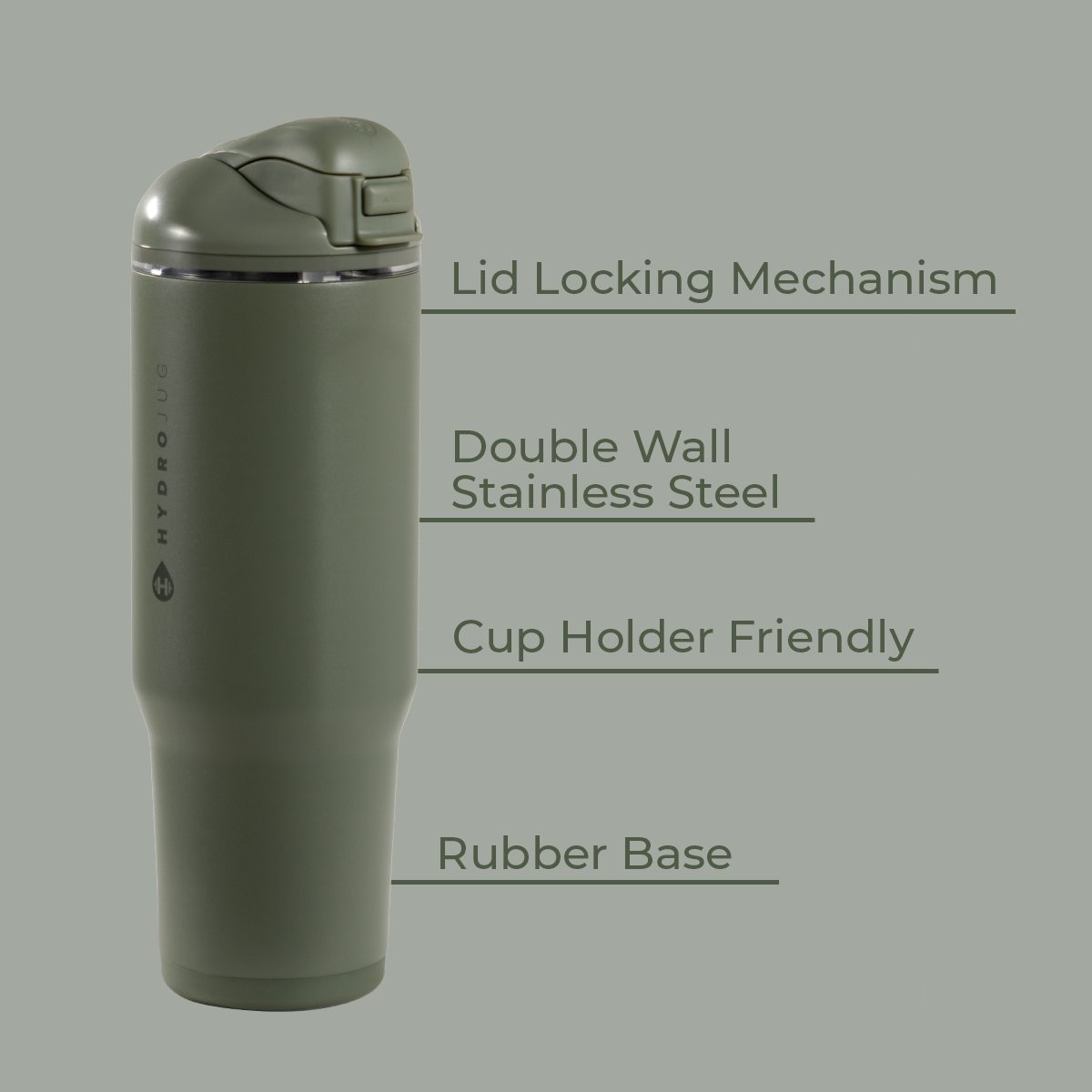 Courtyard 40oz Ease2o Features: Locking Lid, Stainless Steel, Rubber Base