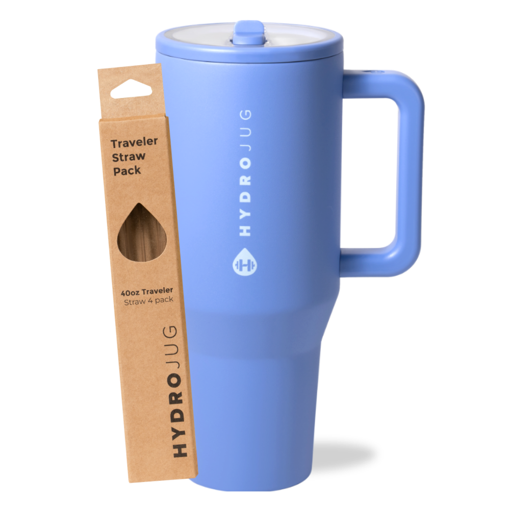 Light Blue Traveler 40oz + Replacement Straw Pack